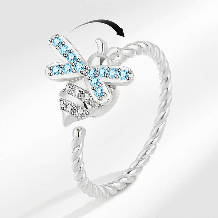 Bee Anxiety Fidget Spinner Friendship Ring in Solid Copper for wholesale by Perimade & Co. LLC