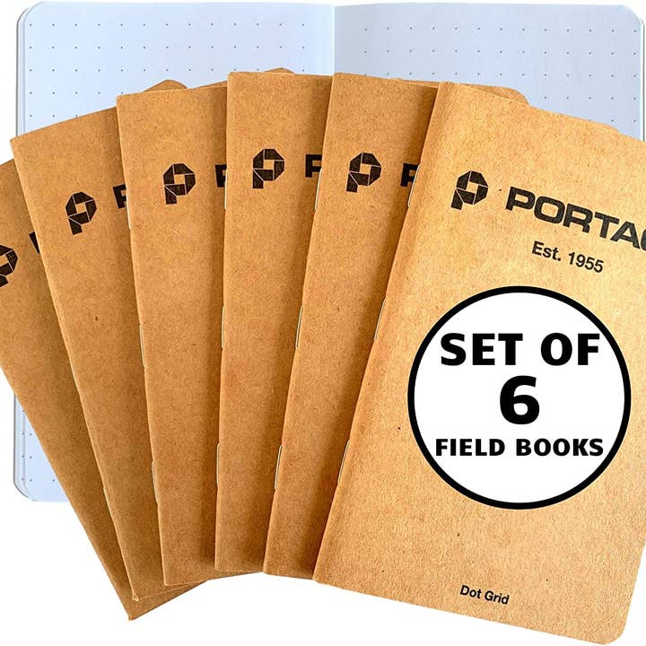 Portage Notebooks – Caderno por atacado – Bloco de notas para campo | 3,5" x 5,5" | 64 Páginas (pacote de 6)6