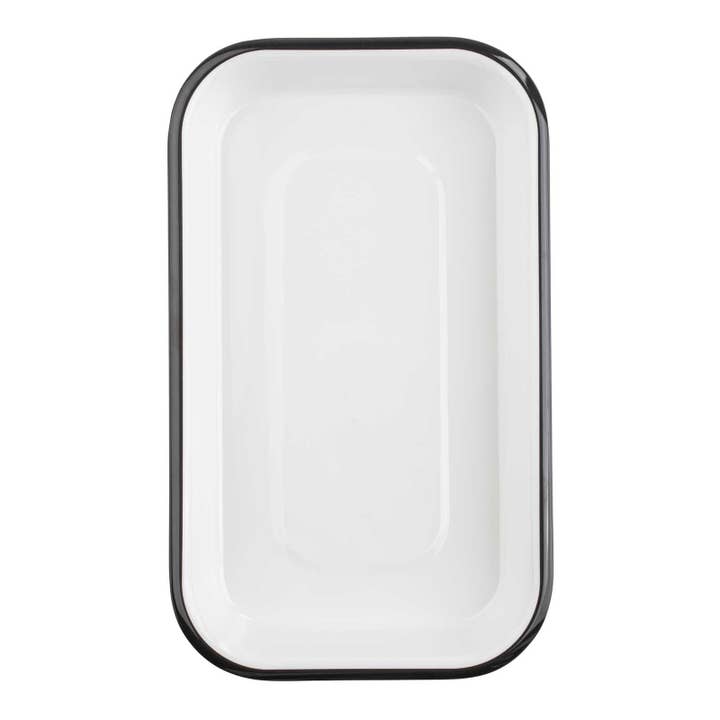 TableCraft Products Company - Wholesale Serving Tray - Canteen Collection Melamine Tray, White/Black, 10.25 x 6"3