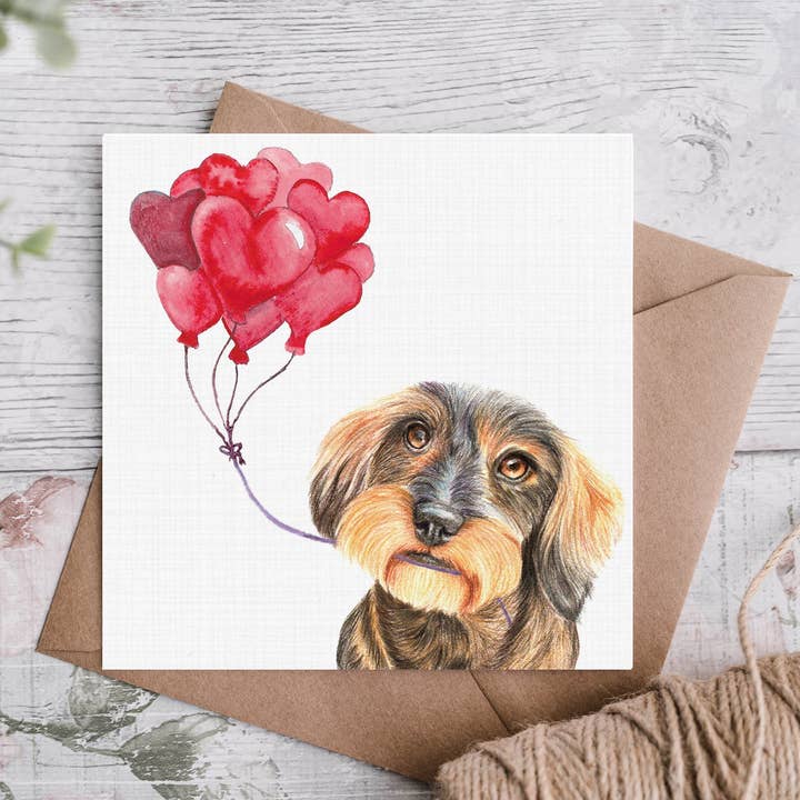 Wirehair - Tarjeta de aniverso salchicha para venta al por mayor de Cloud Jellybean Art