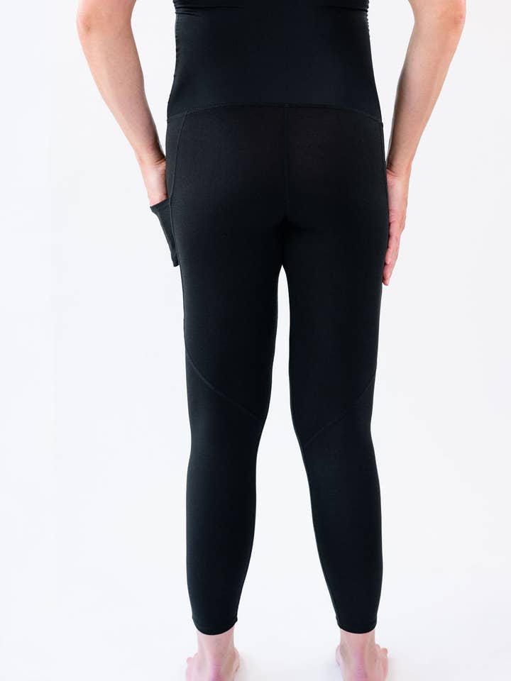 Janey Legging ultra morbido 7/8 Over-Belly - Nero per la vendita all'ingrosso da parte di Berkley Clothing