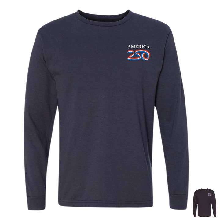 Modern Long Sleeve Tee, Navy & Black for wholesale by America250