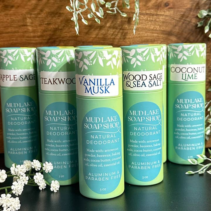 Natural Deodorant - Various Scents for wholesale by Mud Lake Soap Shop