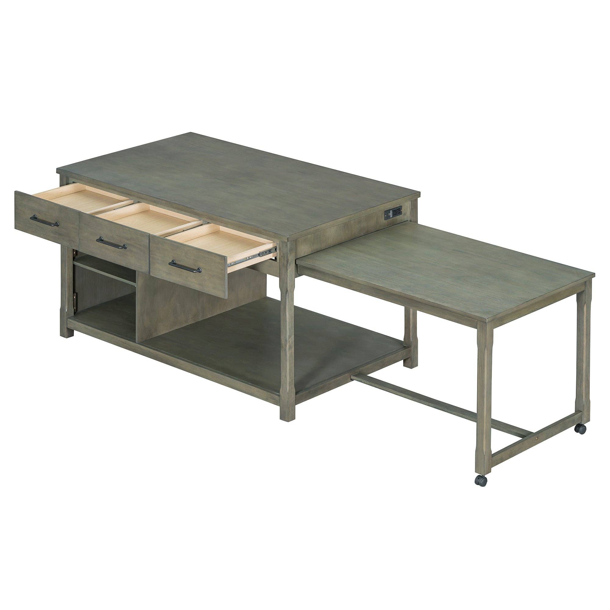 HOMYCASA DESIGN INC - Wholesale Kitchen Storage/Organizer - Extendable Kitchen Island with Power Outlets & Storage10