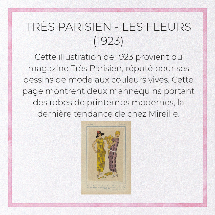 Ezen Trade - Wholesale Everyday Greeting Card - TRÈS PARISIEN - LES FLEURS (1923): Vintage Greeting Card3