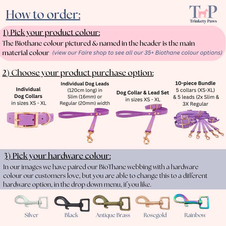 Trinkety Paws - Wholesale Pet Collar - Dog - SAGE - Waterproof BioThane© Dog Collar / Dog Lead3