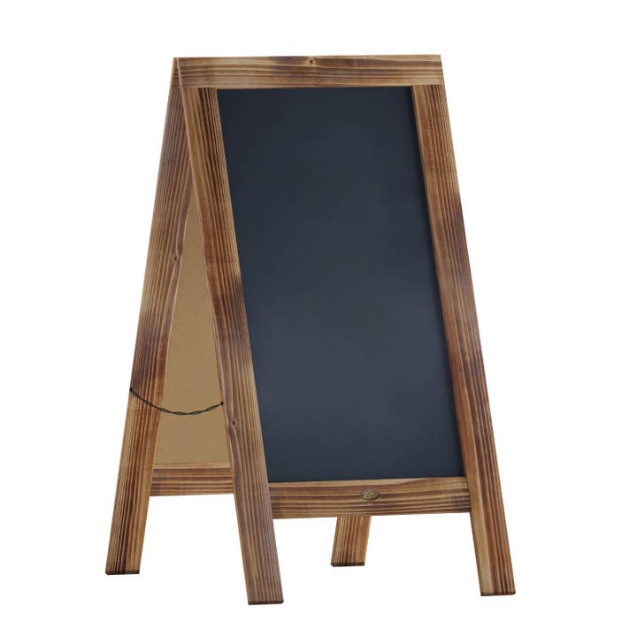 HBCY Rustic Brown Wooden A-Frame Magnetic Chalkboard for wholesale on Faire