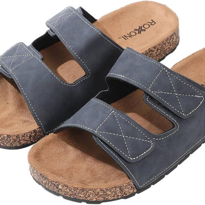 Roxoni Herre Dual Velco Straps Ruskind Dækket Støbt Faux for engroshandel hos Roxoni