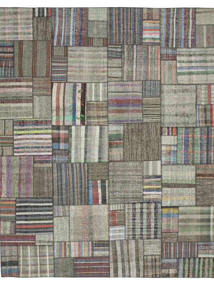 Tapis Patchwork Kilim Multicolore 11x14 - 36974 pour la vente par RUG N CARPET
