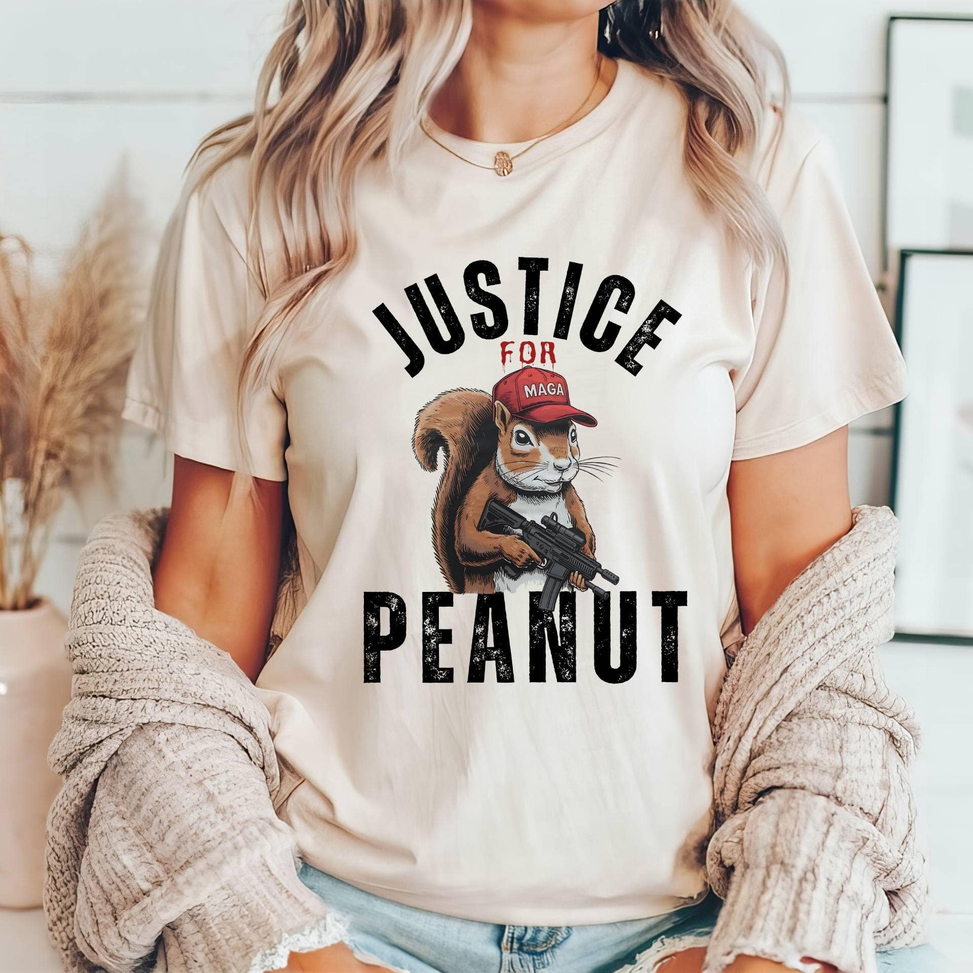 NVC Ecommerce LLC - Wholesale T-shirt met print - Dames - Shirt van Justice For Peanut, sweatshirt voor eekhoornliefhebbers3