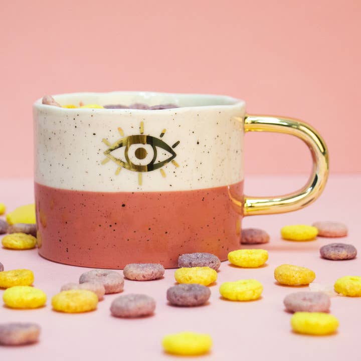 TAZZA OCCHIO IRREGOLARE - DIPINTA A MANO HF per la vendita all'ingrosso da parte di Helio Ferretti