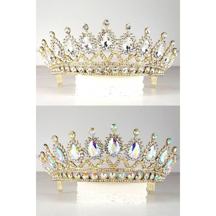 Chicas - Wholesale Tiara - Women's - One Size Fits All Metal Tiara With Jewel Rhinestones HT879-21