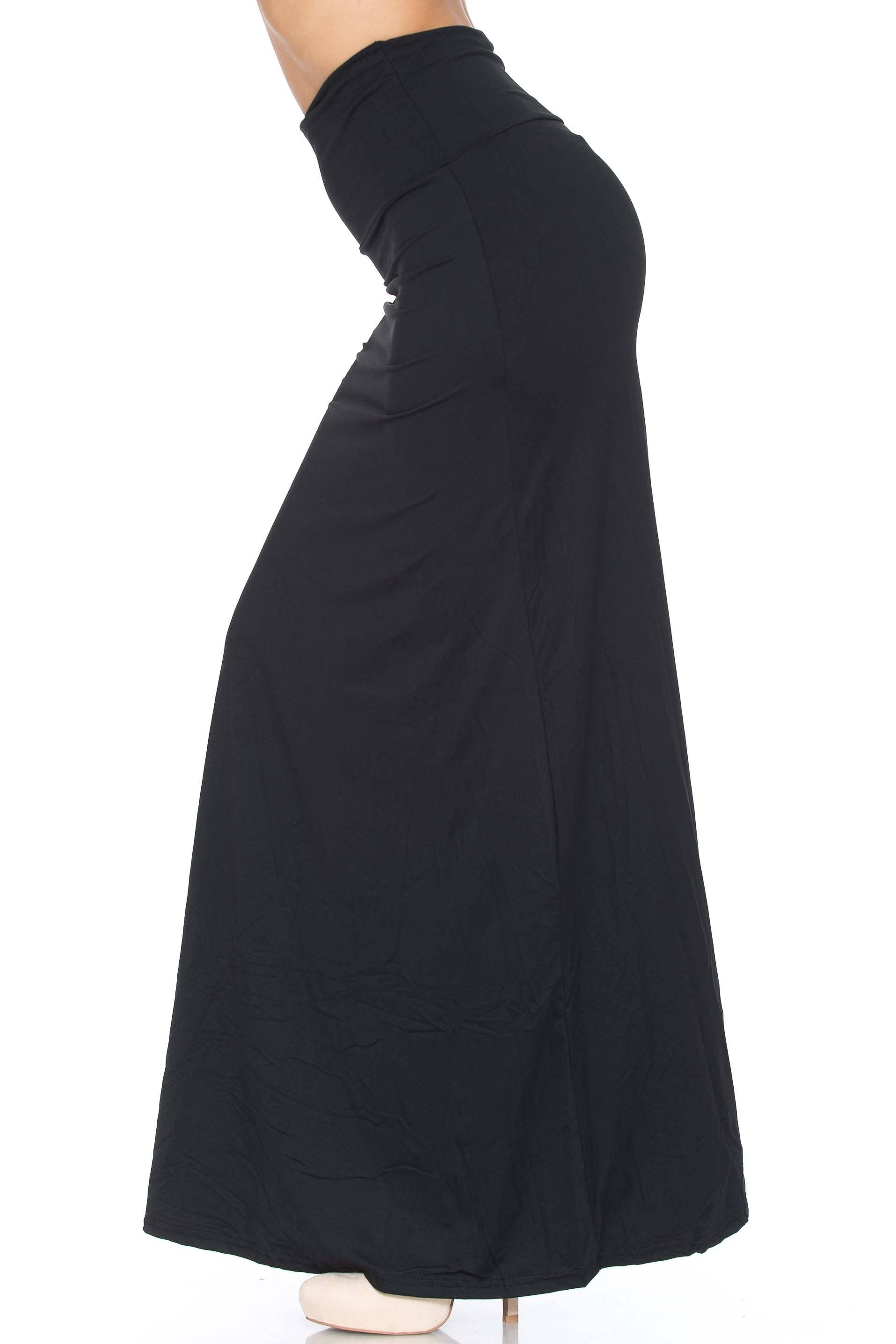USA Fashion - Wholesale Skirt - Women's - Buttery Smooth Basic Plus Size High Waist Maxi Skirt