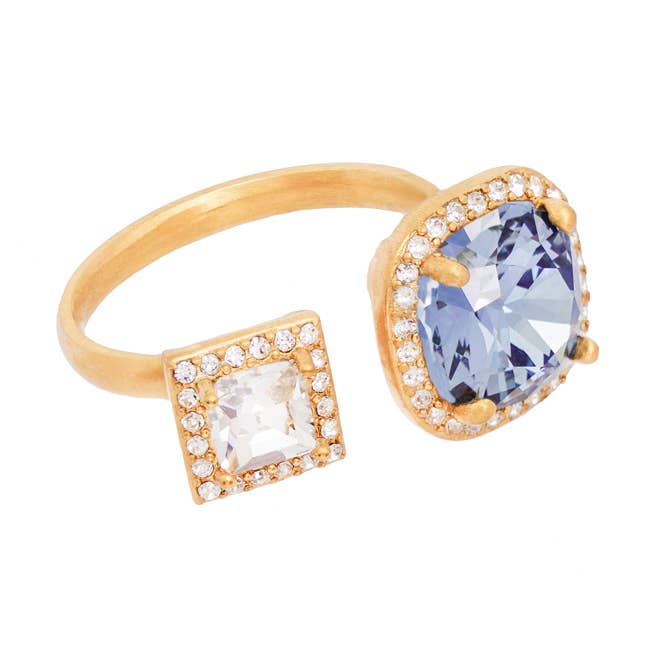 Bague ajustable Tamara Swarovski, bleu marine/transparent, paquet de 4 pour la vente par Camilla Øhrling Jewelry