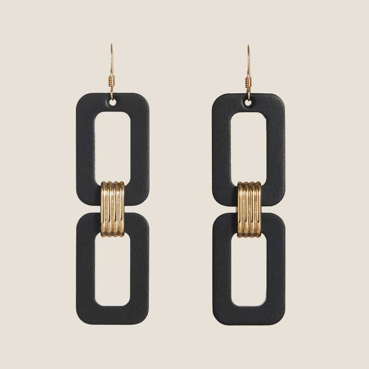 Nickel and Suede - Wholesale Dangle Earrings - Black Blakely