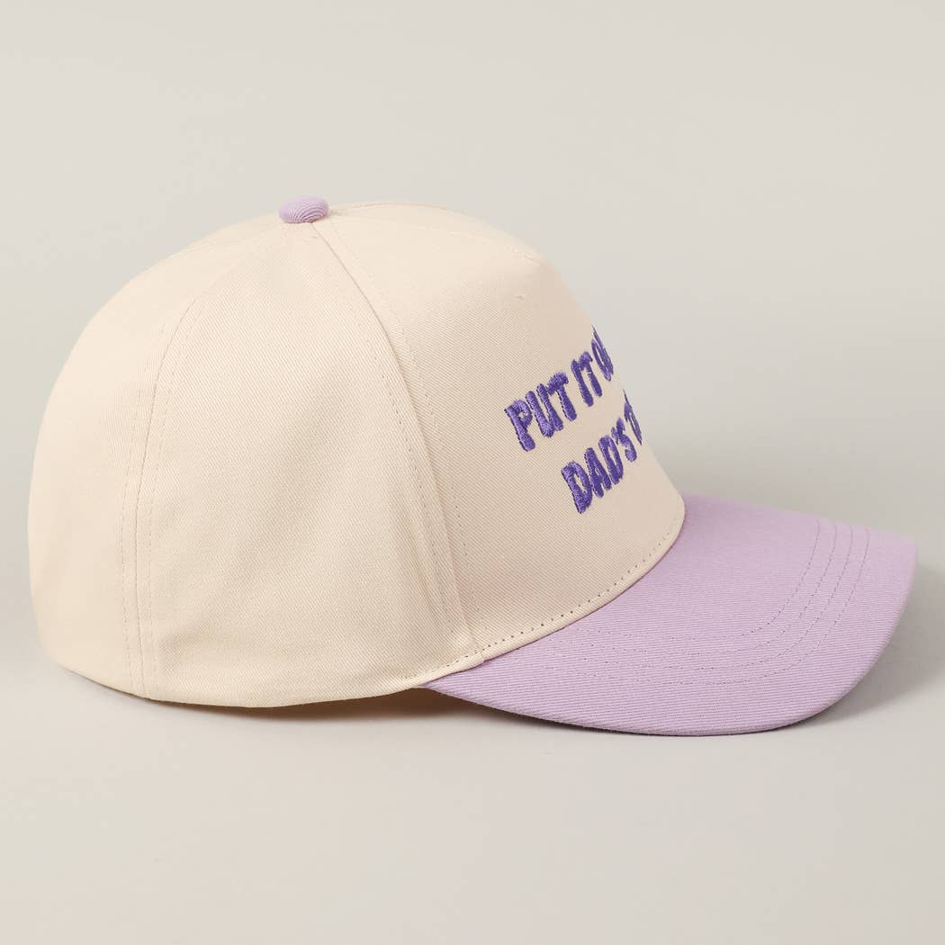Fashion City - Wholesale Baseball Cap - Unisex - Put It On My Dad's Tab Embroidery Two-Tone Hat36