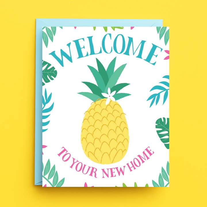 Nuova Casa Carta - Ananas Benvenuto Auguri di Inaugurazione Casa per la vendita all'ingrosso da parte di Nicole Marie Paperie