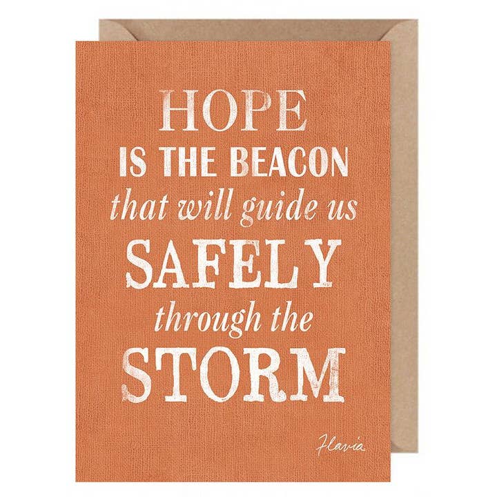 Hope is a Beacon... Flavia Tarjeta Flavia Weedn 100% Algodón Hecho en Suiza 0402-4007 para venta al por mayor de Flavia Art Studios