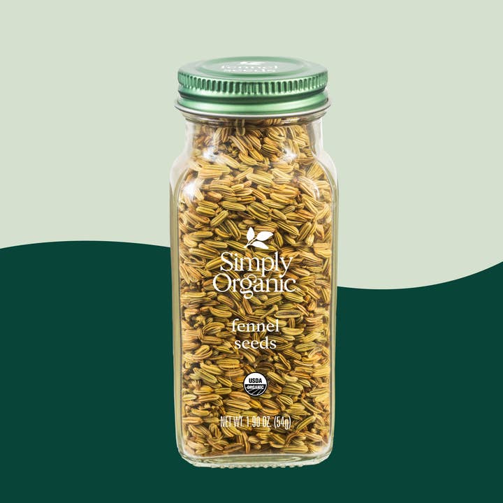 Pure Fennel Seeds, Certified Organic, Kosher, 1.90 Oz for wholesale by Simply Organic