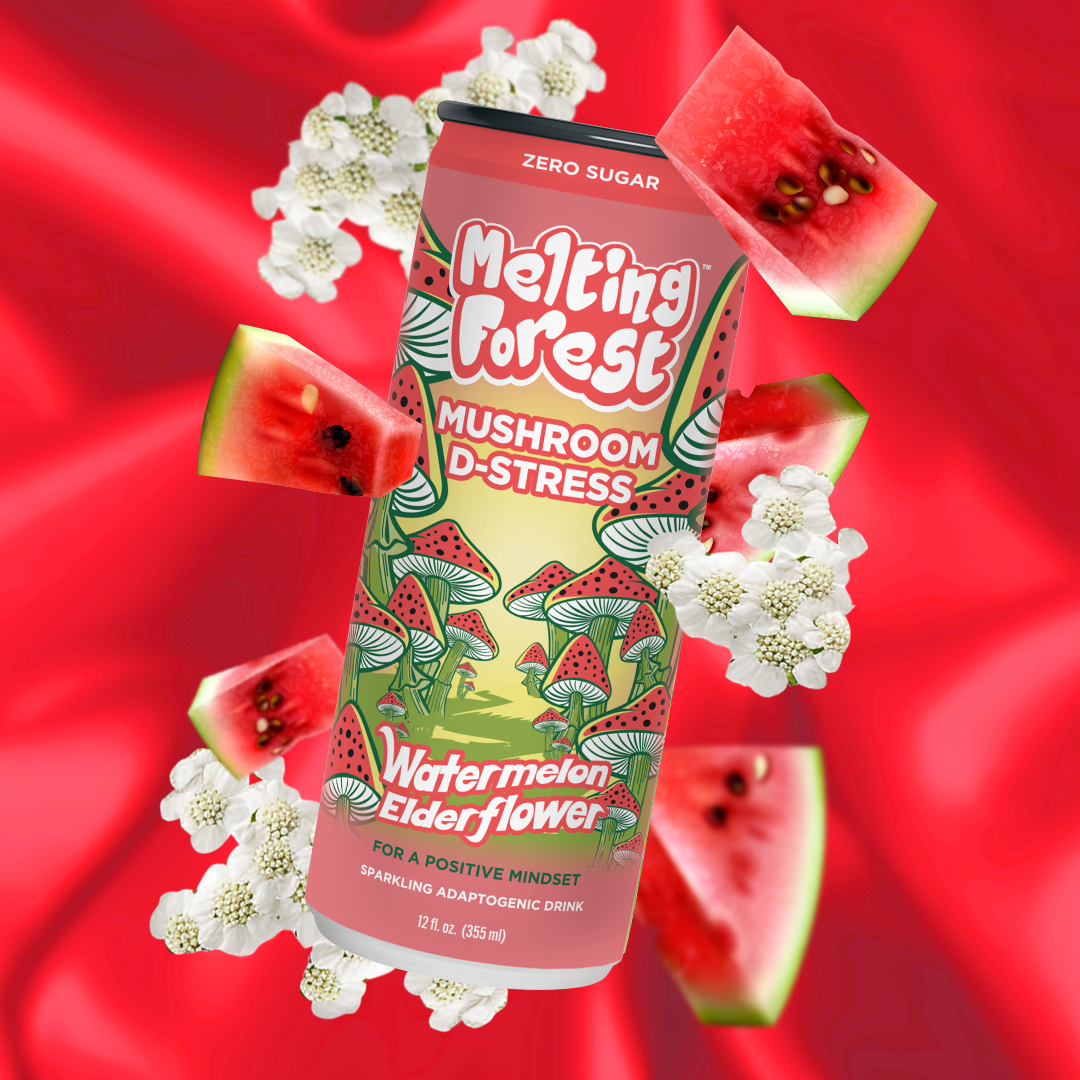 Melting Forest - Wholesale Sparkling Water - Mushroom Drink | Stress Relief | Watermelon Elderflower 15