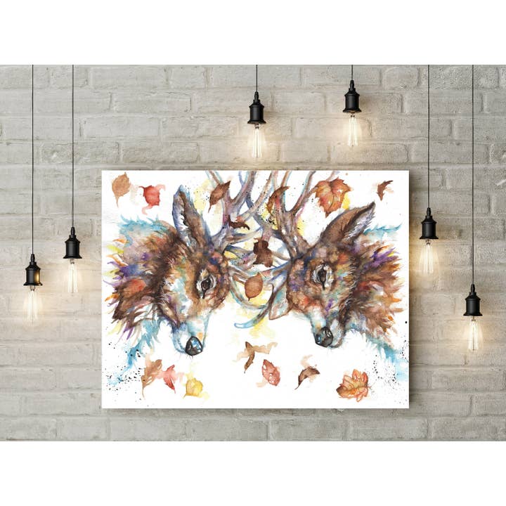 Rutting Stags Box Canvas 24 x 16" for wholesale by bee.arts