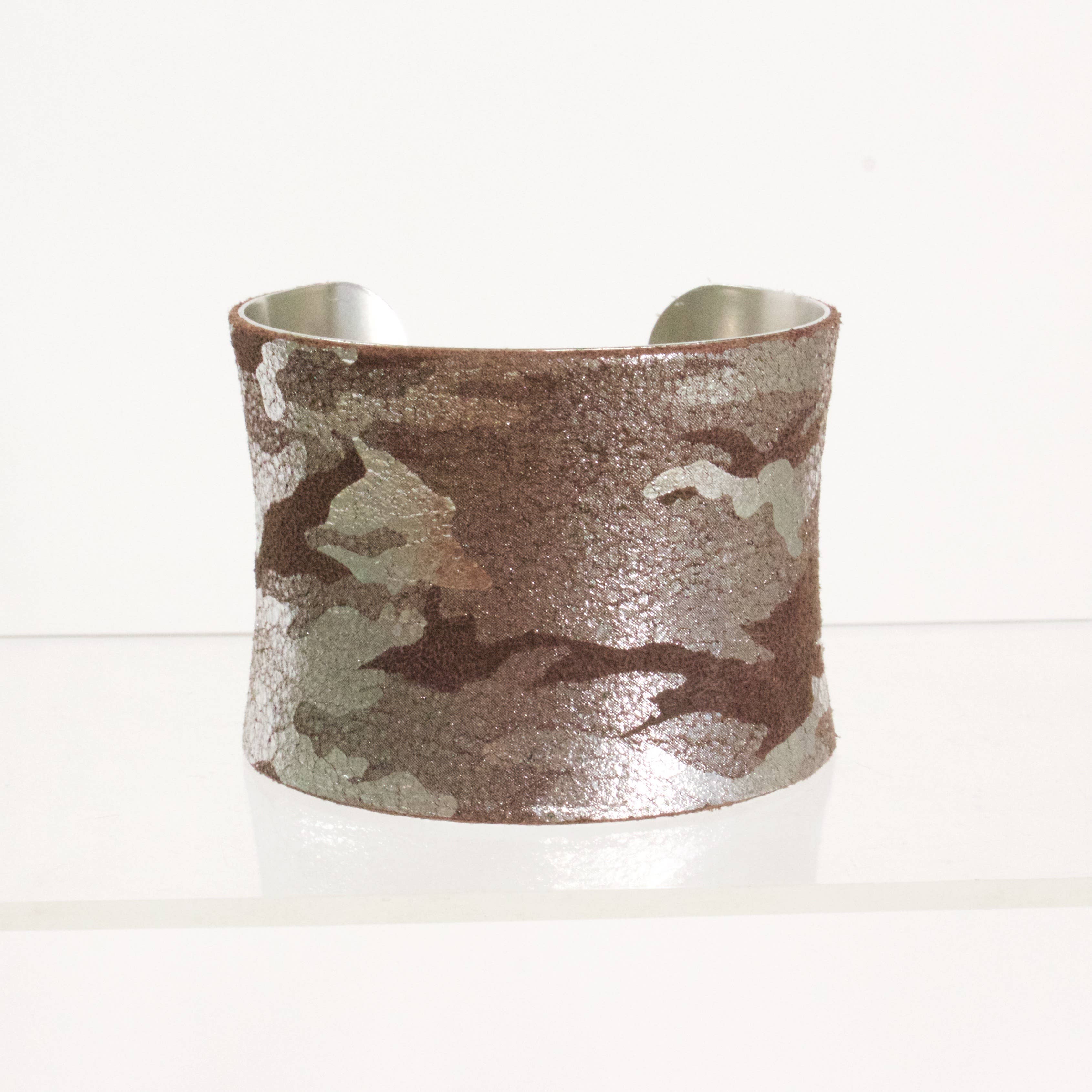 a.v. max - Wholesale Cuff Bracelet - Leather Wrapped Concave Cuff|SAMPLE SALE12