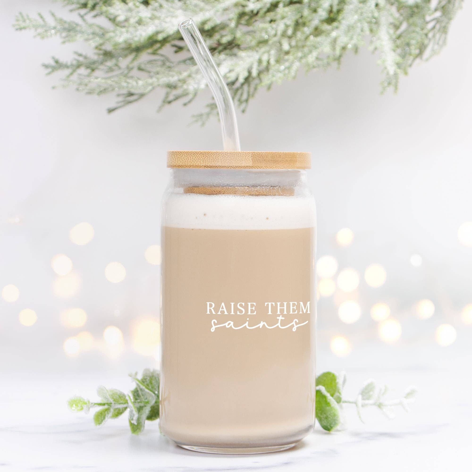 Marigold Catholic Goods, Co. - Vendita all'ingrosso Bicchiere/tazza - Bicchiere in Vetro Raise Them Saints 16oz0