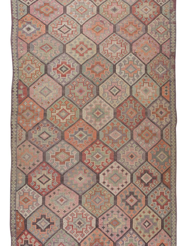 5.8x9.5 Ft Vintage Turkish Jijim Kilim, Hand-Woven Jajim Rug for wholesale by Rug Specialist LLC.