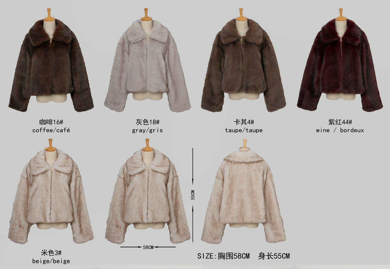 Kurt Muller - Venta al por mayor Abrigos de piel/piel sintética - Mujer - Abrigo de piel sintética de lujo con cremallera dorada3