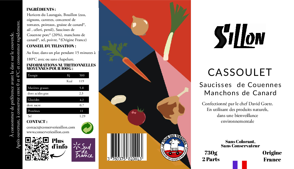Sillon – wholesale Shelf-stable prepared meal – Cassoulet, Rind Sausage5
