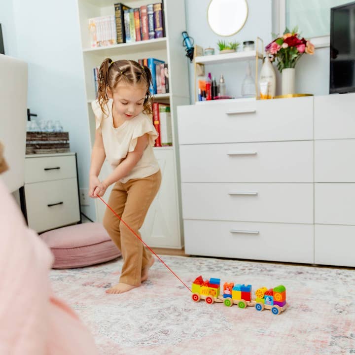 Spirit 'N Sprout - Wholesale Wood Toy - Kids - Farm Wooden Train Set for Kids - Pull Along Stacking Train15