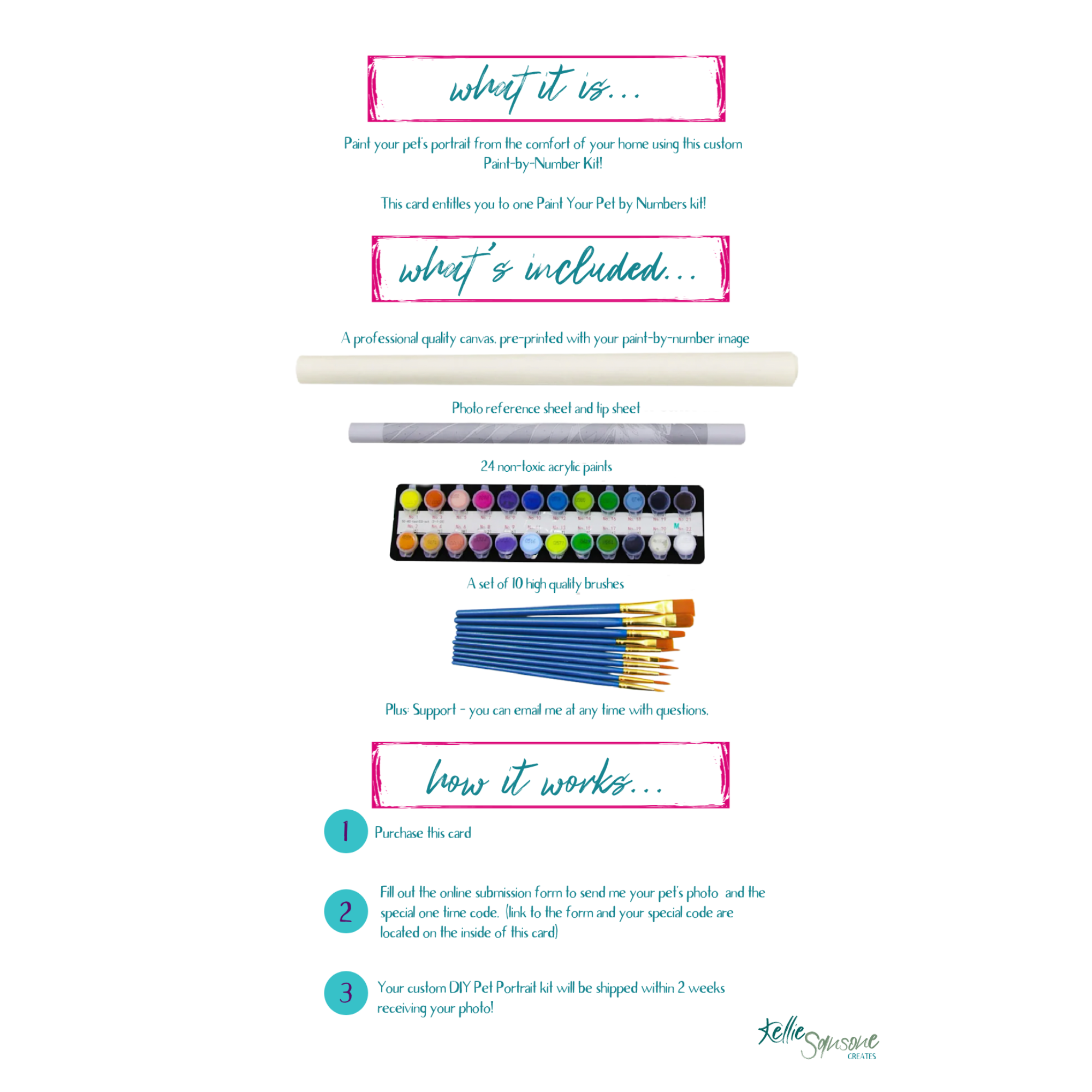 Kellie Sansone Creates - Wholesale DIY Craft Kit - Paint Your Pet by Number Kit1