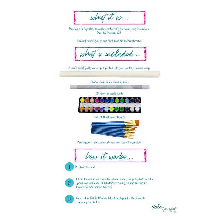 Kellie Sansone Creates - Wholesale DIY Craft Kit - Paint Your Pet by Number Kit1