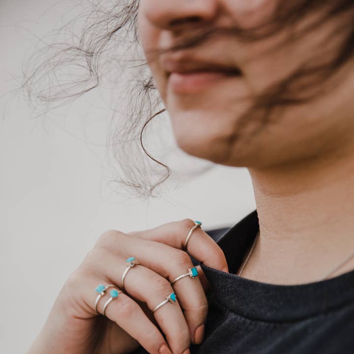 Stacking Rings- Turquoise for wholesale by Rainbow Trading Post