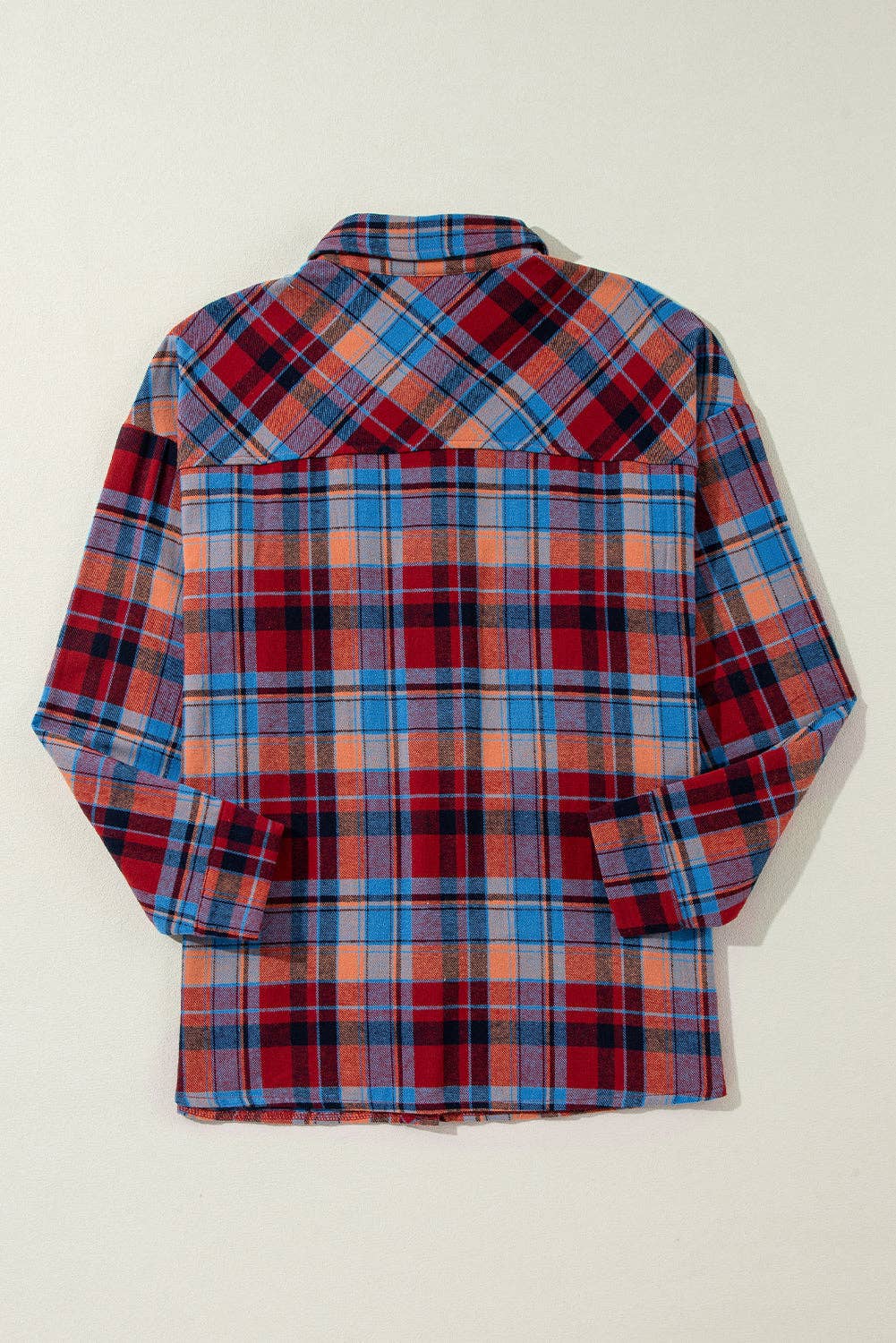 Red Retro Plaid Button-Down Shacket – Casual Western Layering Piece for wholesale on Faire3