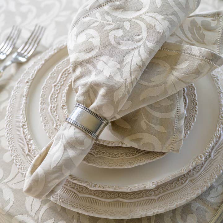 Arte Italica & Crown Linen Designs - Wholesale Charger plate - Finezza Cream Charger7