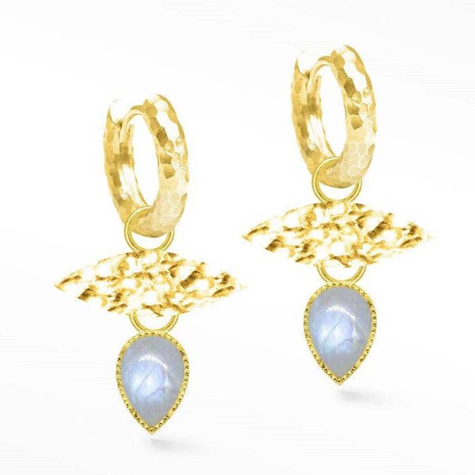 Vintage Lace Moonstone Gold Vermeil Convertible Earrings for wholesale by Nina Wynn Pro Shop