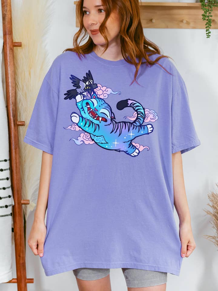 Glaime - Wholesale T-Shirt (Graphic) - Women's - Comfort Colors Demon Hunter Tiger Shirt, Kpop Demon Shirt1