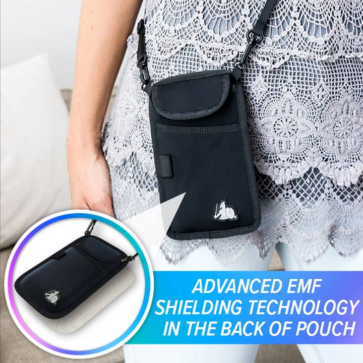 Black Cell Phone EMF Protection + Radiation Blocking Pouch for wholesale on Faire