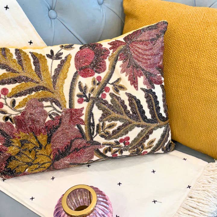 Verzierte wendbare Samtkissenhülle - 35 x 50 cm für den Großhandel von Casa Amarosa