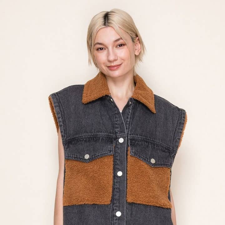 Chaqueta de punto sin mangas T11127 para venta al por mayor de White Birch