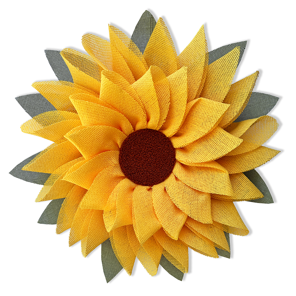 OrnamentallyYou - Wholesale Wreath - Charming Burlap Sunflower 22" Wreath, Vintage Door Decor3