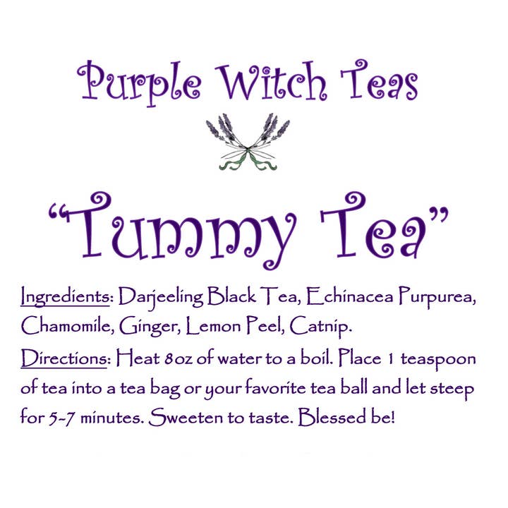 Purple Witch Teas LLC - Wholesale Health/Detox Tea - Tummy Tea -Upset Stomach/Nausea Black Tea