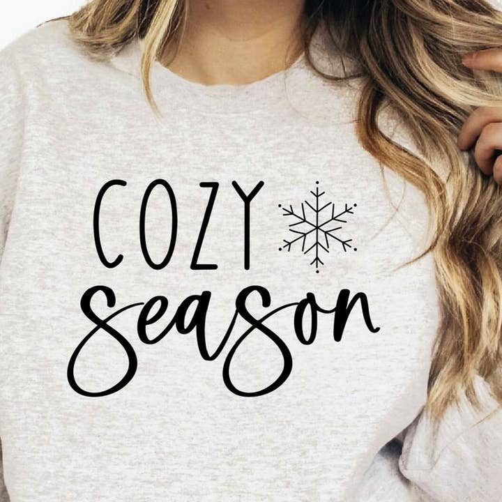 Cozy Season Snowflake Crew Sweatshirt for wholesale by Peach Closet