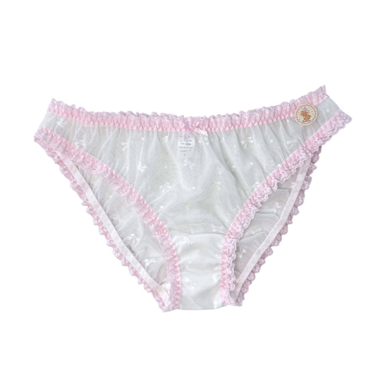 Milanblocks LLC - Wholesale Underwear - Women's - Milanblocks Sheer Lace Ruffle Panties – Bow Embroidery3