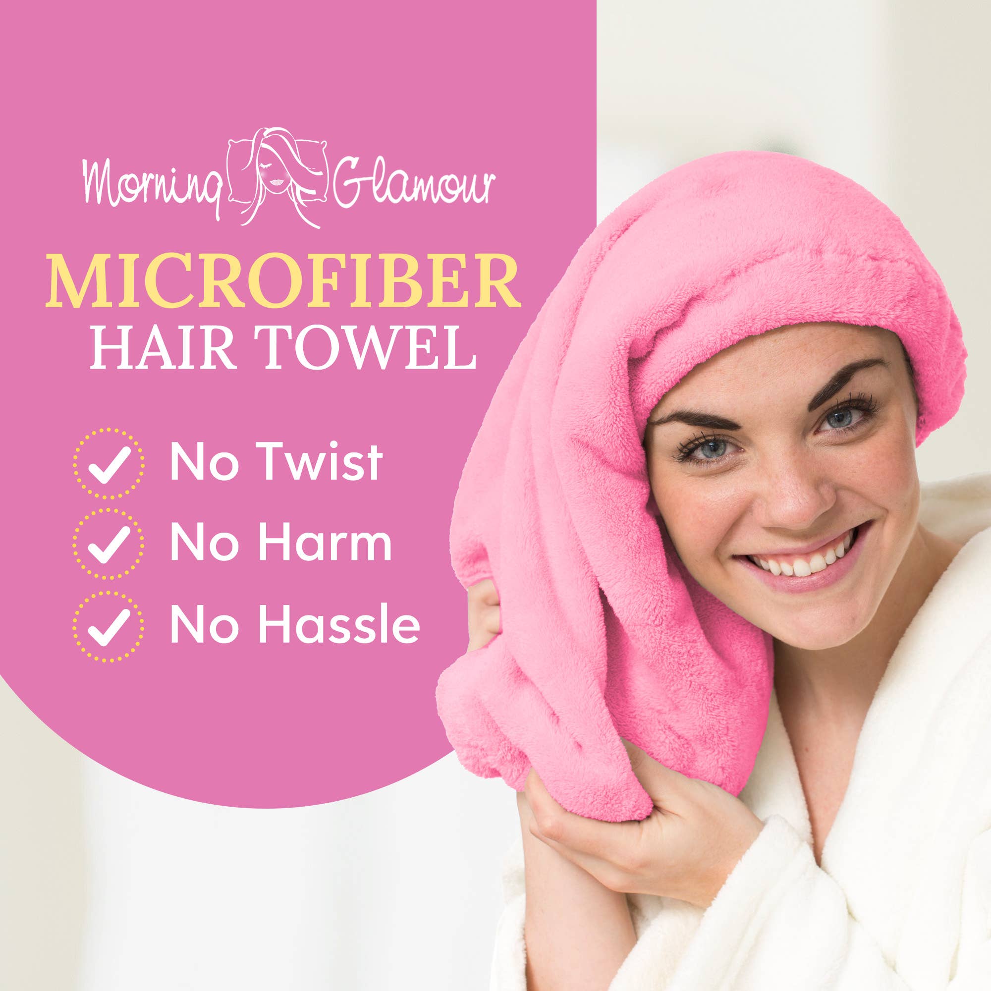 Morning Glamour - Wholesale Hair Towel/Wrap - The Patented Microfiber Salon Hair Towel6