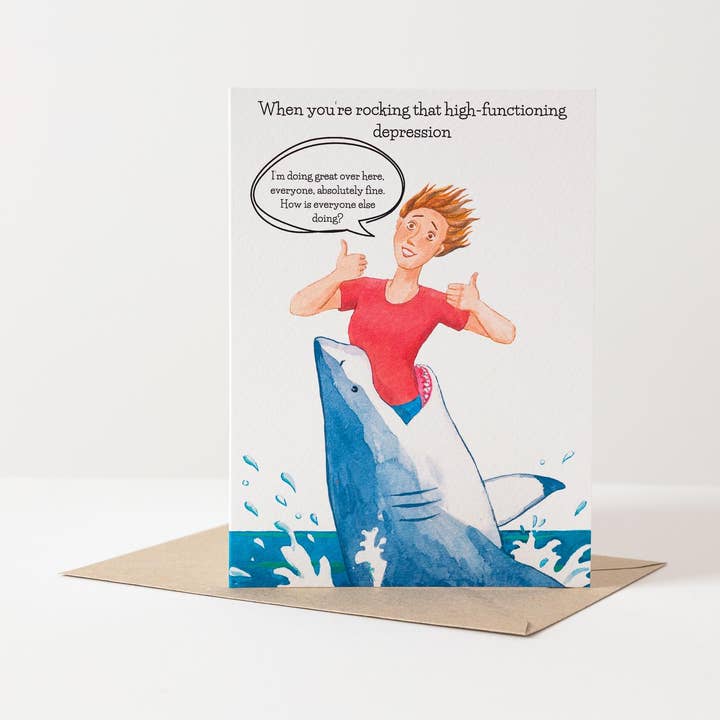 Mental Health Card- High Functioning Depression #2 for wholesale by Mind Over Letter