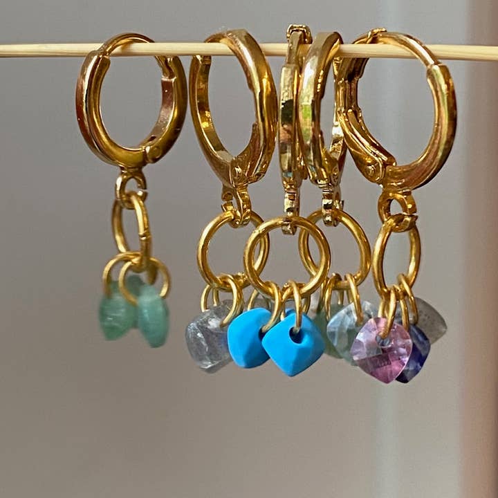 Kreolskt örhänge och 3 små stenar - Little (BOLIT2) för wholesale av Sophie Deschamps Bijoux