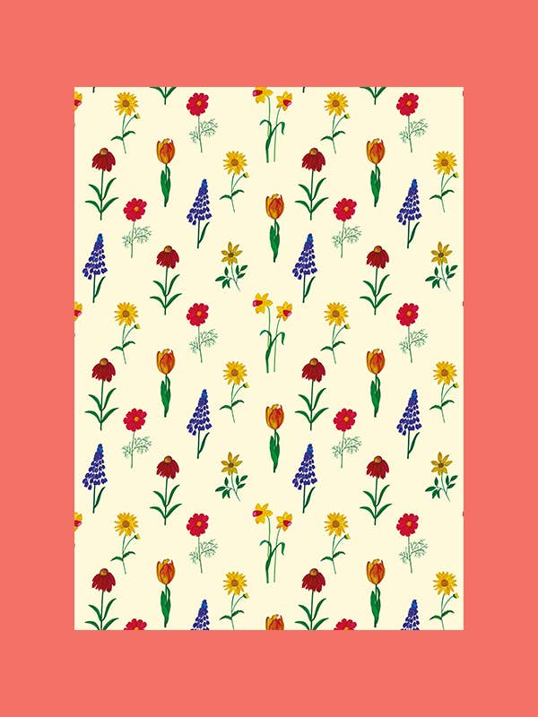 Spring Flowers Gift Wrap for wholesale by Shaku