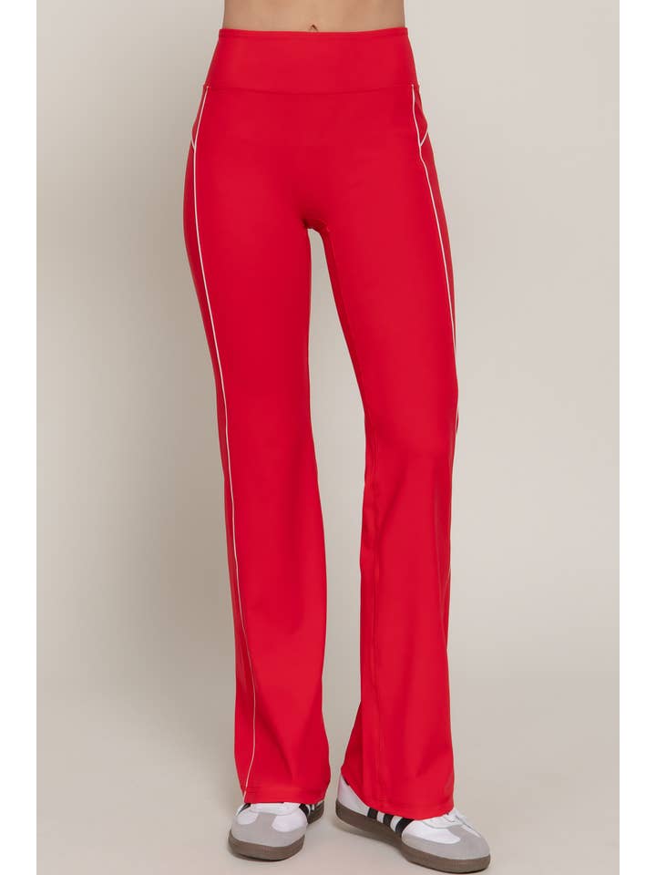 Active Basic | Active USA - Wholesale Athletic Pants - Women's - Waist Band Contrast Piping Detail Workout Pants11